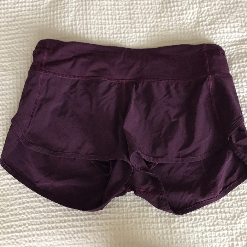 Maroon lululemon shorts